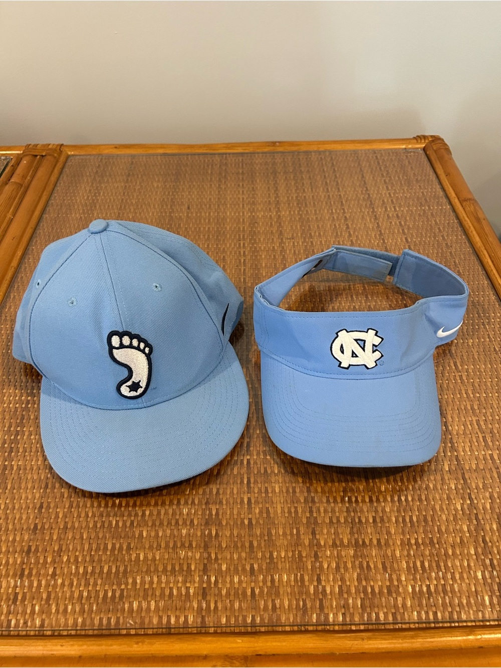 Nike Light Blue UNC Visor and Matching Light Blue Cap